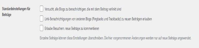 Trackback und Pingback in WordPress